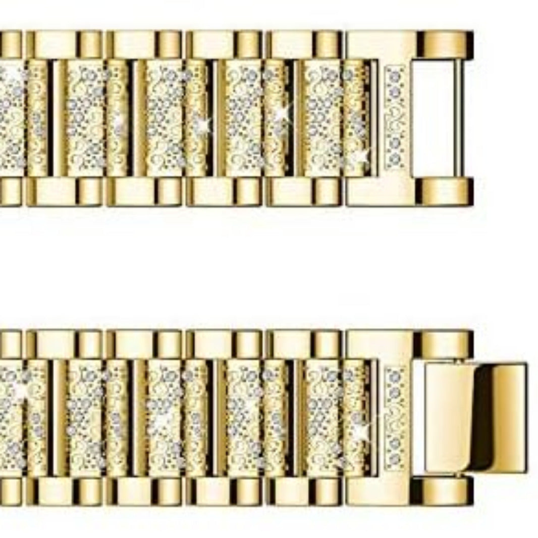 Luxury Bling Rhinestone Dressy Jewelry Metal Band for Smartwatch 22mm Straps & Bands
