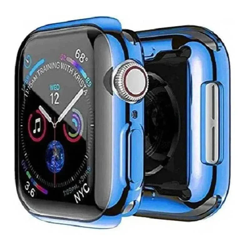 Soft Slim Shiny Full Body Screen Protector Cover for Apple Watch 44mm 44mm blue Cases & Covers