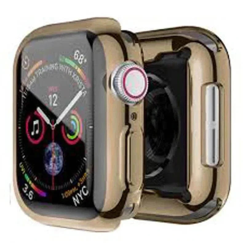 Soft Slim Shiny Full Body Screen Protector Cover for Apple Watch 44mm 44mm coffee-brown Cases & Covers