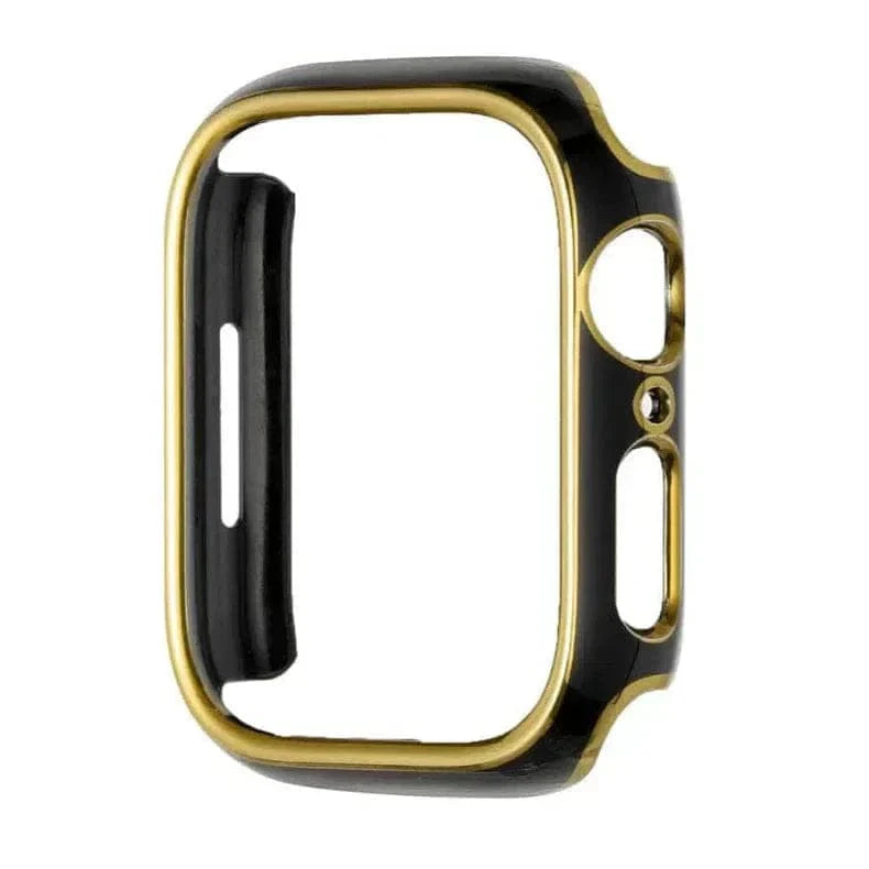 Glossy Chrome 360 Degree Hard Body Bumper for Apple Watch 40mm 40mm black-gold Cases & Covers