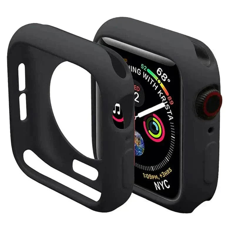 Matte Silicone Soft Slim 360 Degree Body Bumper for Apple Watch 42mm 42mm black Cases & Covers