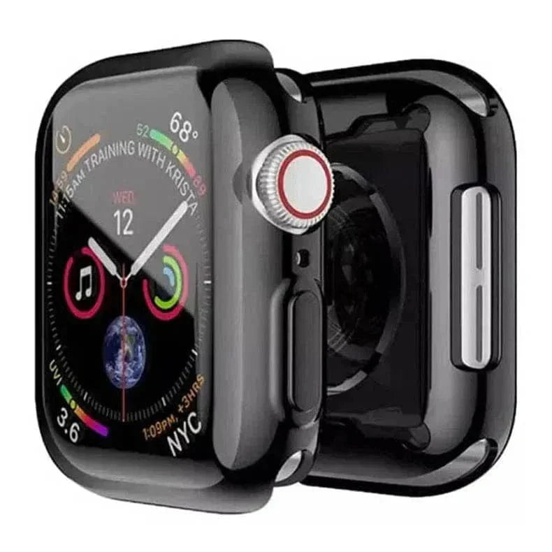 Soft Slim Shiny Full Body Screen Protector Cover for Apple Watch 44mm 44mm black Cases & Covers