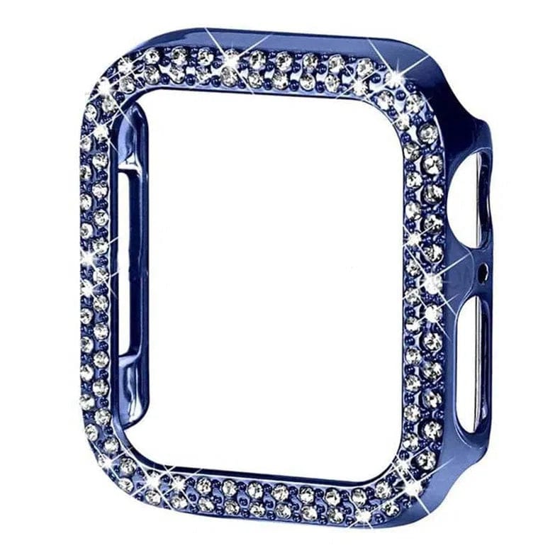 Dual Rhinestone Frame 360 Degree Hard Body Bumper for Apple Watch 41mm Cases & Covers