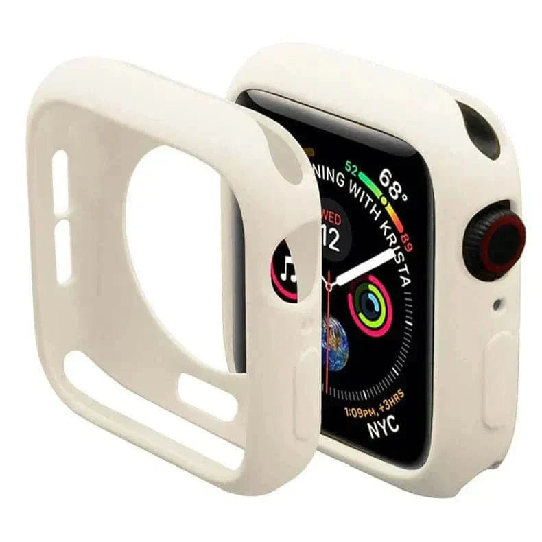 Matte Silicone Soft Slim 360 Degree Body Bumper for Apple Watch 42mm 42mm cream Cases & Covers