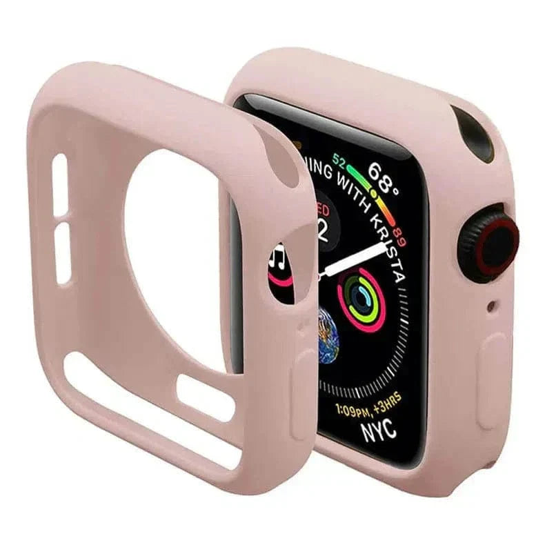 Matte Silicone Soft Slim 360 Degree Body Bumper for Apple Watch 42mm 42mm sand-pink Cases & Covers