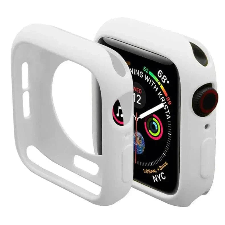 Matte Silicone Soft Slim 360 Degree Body Bumper for Apple Watch 42mm 42mm white Cases & Covers