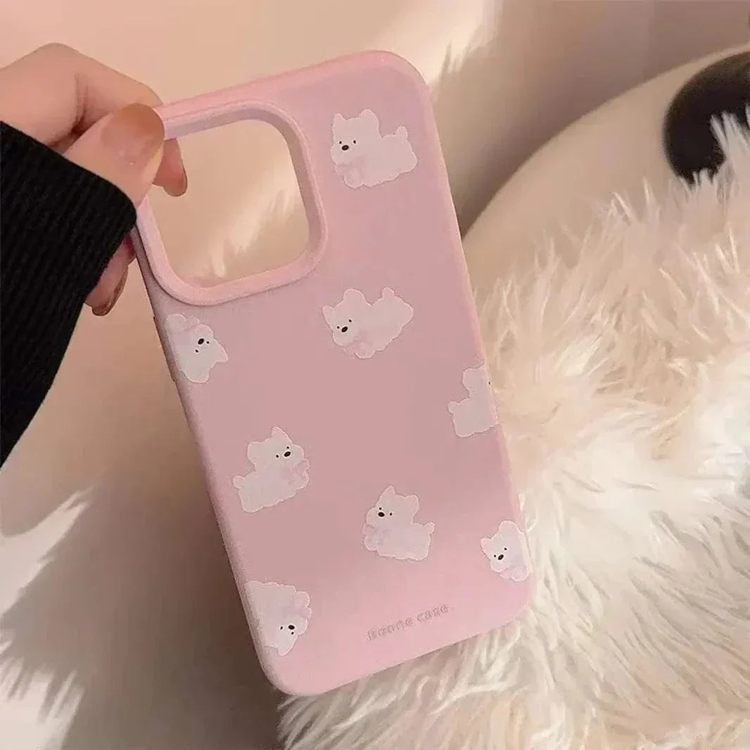 Cute 3D Patterns Silicone TPU Case for iPhone 12 iPhone 12 Bow Tie Puppy Cases & Covers