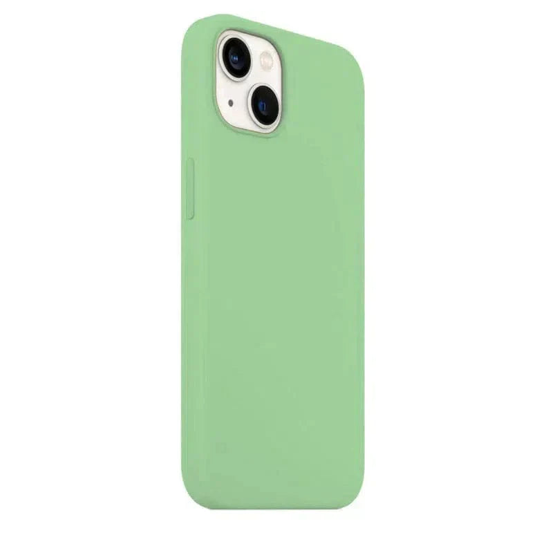 Liquid Silicone inner microfiber Case for iPhone 13 Pro Max iPhone 13 Pro Max pestal-green Cases & Covers