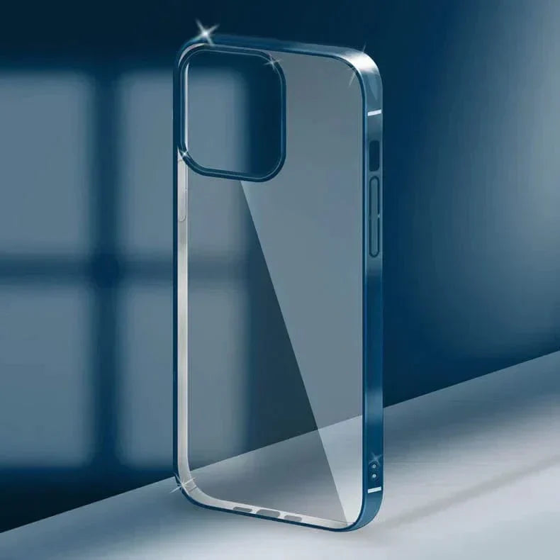 Ishock Ultra Thin Clear Shiny Frame Case for iPhone 12 | 12 Pro iPhone 12 | 12 Pro Blue Cases & Covers