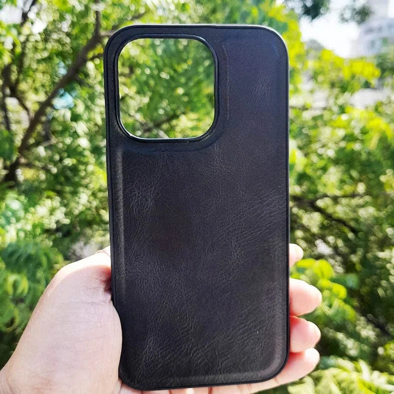Huanmin Leather Texture Hard Case for iPhone 14 Pro Max iPhone 14 Pro Max Black Cases & Covers