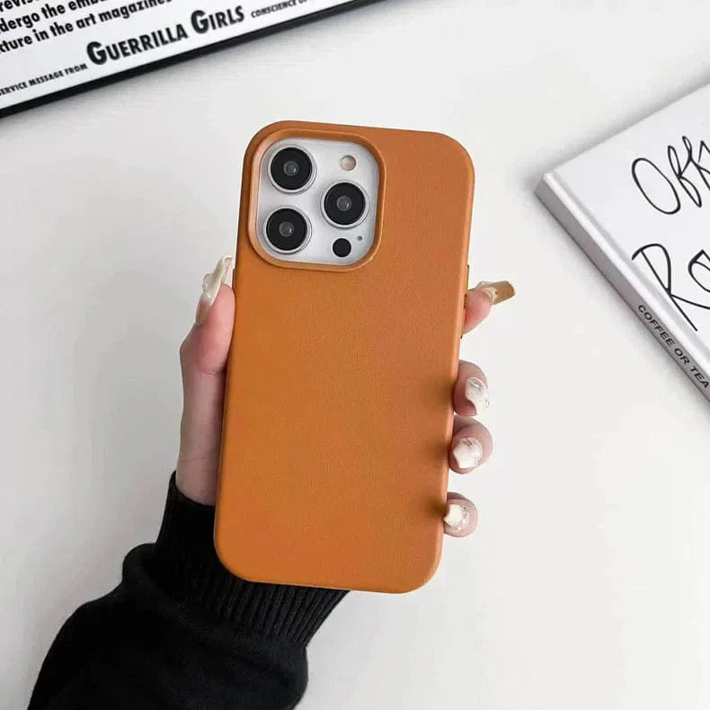 Leather Texture Hard Case for iPhone 14 Pro iPhone 14 Pro Brown Cases & Covers