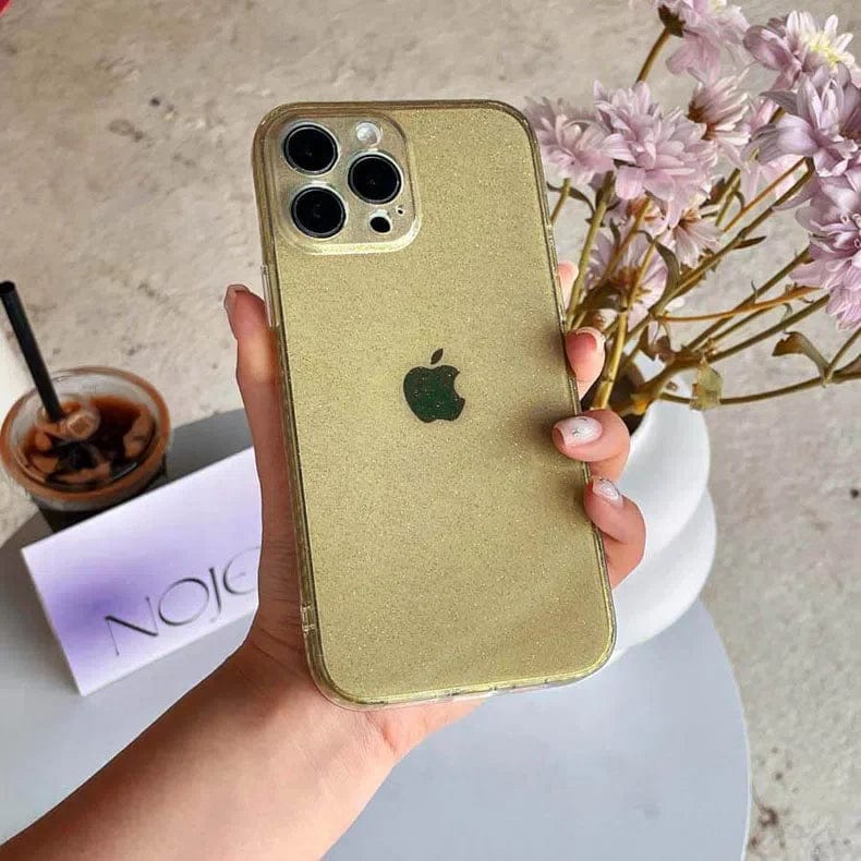 Luxury Shiny Glitter Clear Hard Case for iPhone 12 iPhone 12 gold Cases & Covers