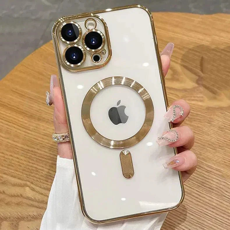 Camera Lens Protective Magsafe Case for iPhone 13 iPhone 13 gold with magsafe