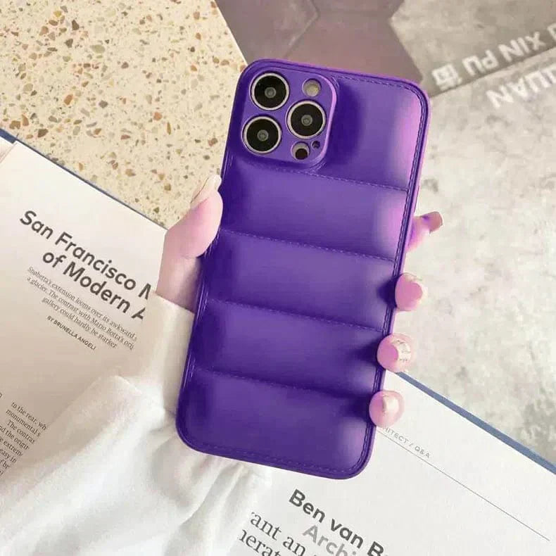 Puffer Pattern Soft TPU Case for iPhone 12 iPhone 12 grape Cases & Covers