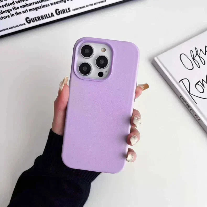 Leather Texture Hard Case for iPhone 14 Pro iPhone 14 Pro Lavender Cases & Covers