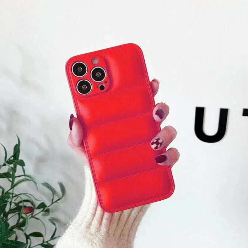 Puffer Pattern Soft TPU Case for iPhone 12 iPhone 12 red Cases & Covers
