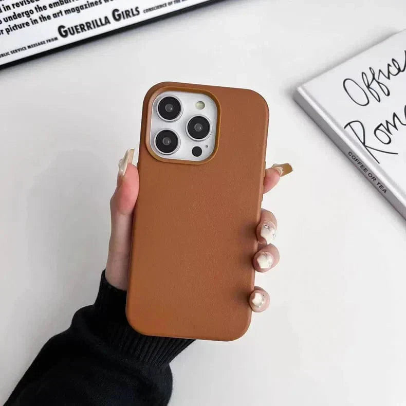 Leather Texture Magsafe Hard Case for iPhone 15 Pro Cases & Covers
