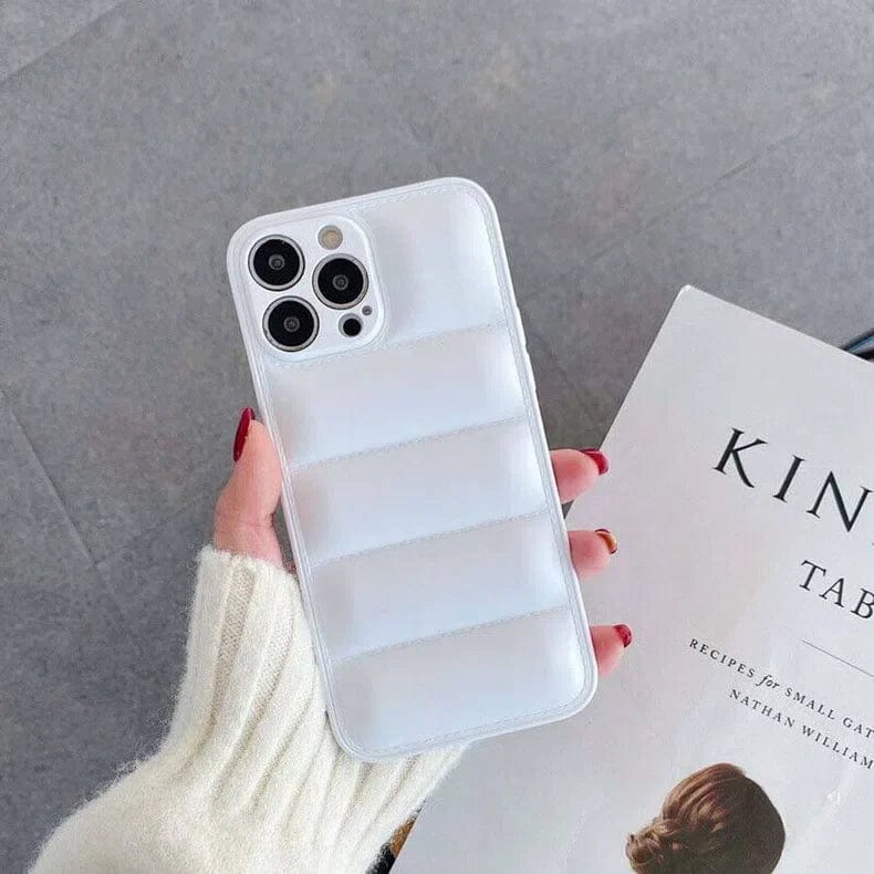 Puffer Pattern Soft TPU Case for iPhone 12 iPhone 12 white Cases & Covers