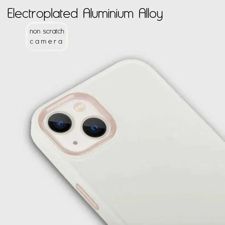 3 In 1 Metal Camera Frame Matte TPU Case for iPhone 13 mini iPhone 13 mini White Cases & Covers