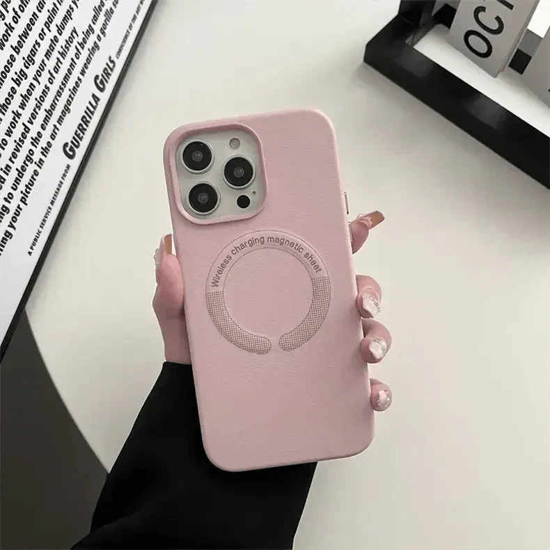 Magsafe PU Leather Magnetic Hard Case for iPhone 15 Pro Max Cases & Covers