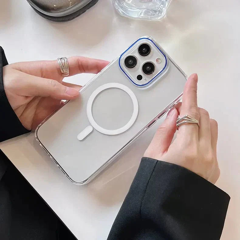 Magnetic Shield With Magsafe Clear Case for iPhone 15 Pro iPhone 15 Pro Blue with magsafe Cases & Covers