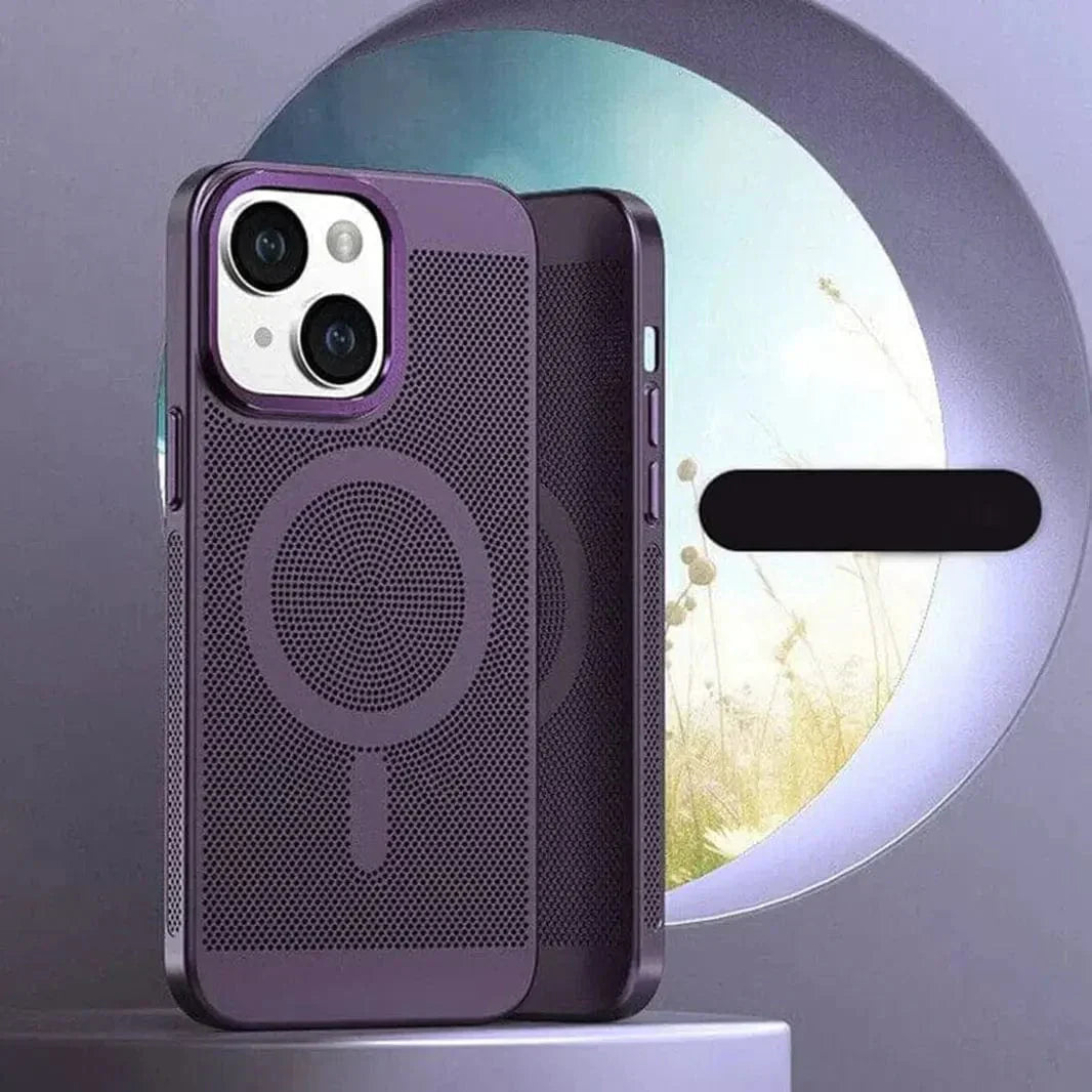 Breathable Heat-Dissipation Magsafe Case for iPhone 15 Pro Max iPhone 15 Pro Max deep-purple with magsafe Cases & Covers