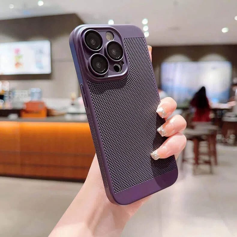 Breathable Heat-Dissipation Magsafe Case for iPhone 15 Pro Max iPhone 15 Pro Max deep-purple without magsafe Cases & Covers