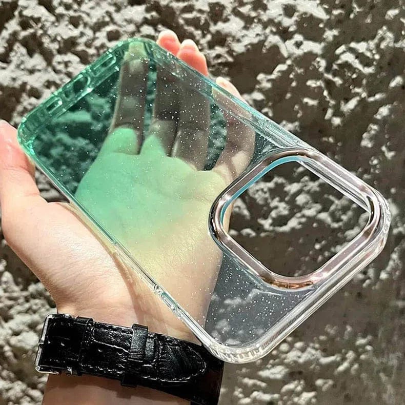 Fashion Bling Glitter Translucent Case for iPhone 15 Pro Max iPhone 15 Pro Max gradient-green Cases & Covers