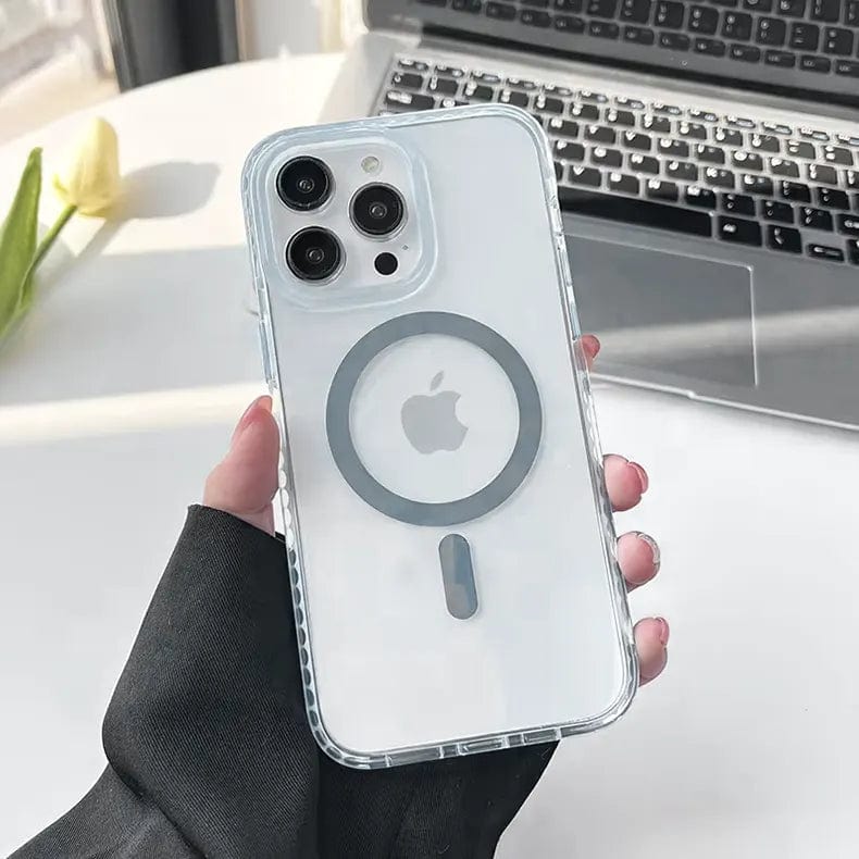 Anti Storm Magnetic Shield With Magsafe Case for iPhone 15 Pro Max iPhone 15 Pro Max Grey with magsafe Cases & Covers