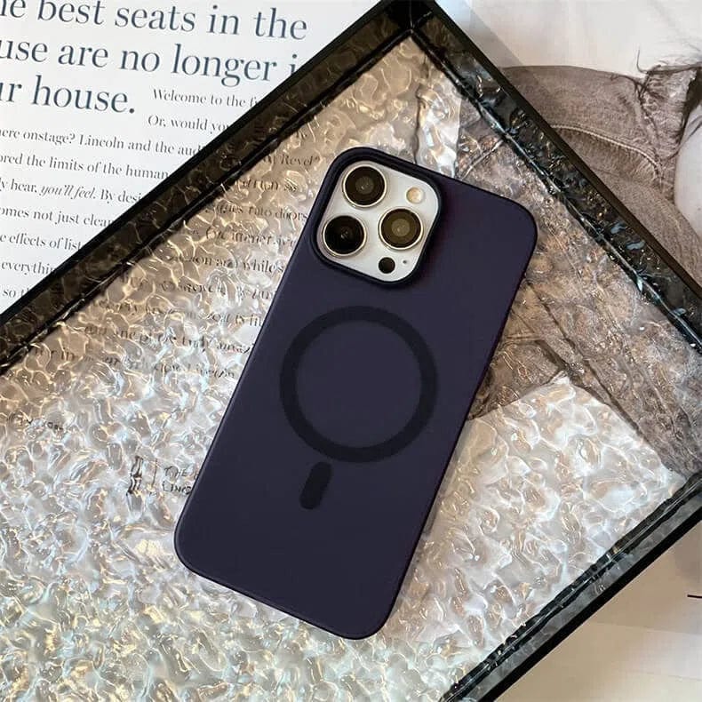 Frosted Ultra-Thin Slim Matte Magsafe Hard Case for iPhone 15 Pro iPhone 15 Pro Midnight Blue with magsafe Cases & Covers