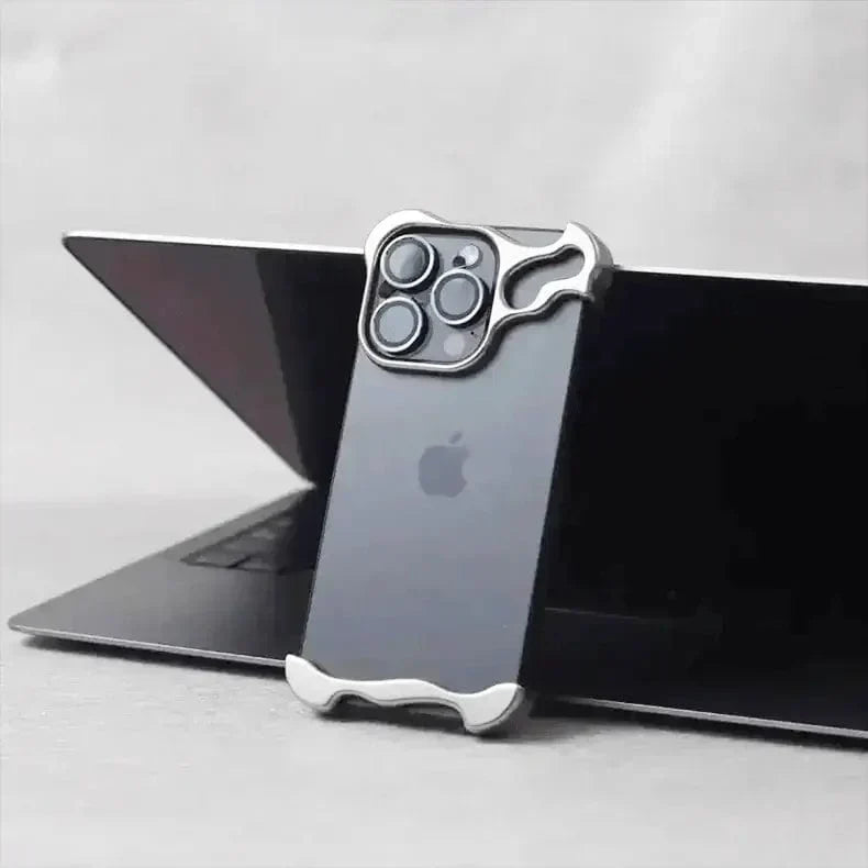 Minimalist Frame Camera Lens Protector Case for iPhone 15 Pro iPhone 15 Pro Silver Cases & Covers