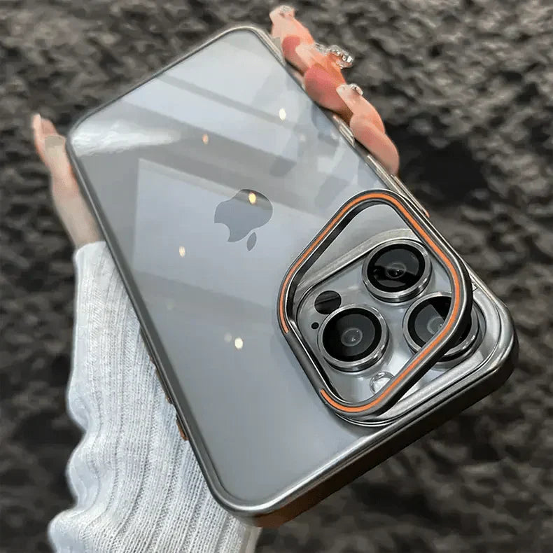 Lens Bracket Kickstand Function Hard Case for iPhone 15 Pro Max iPhone 15 Pro Max Titanium Grey Cases & Covers