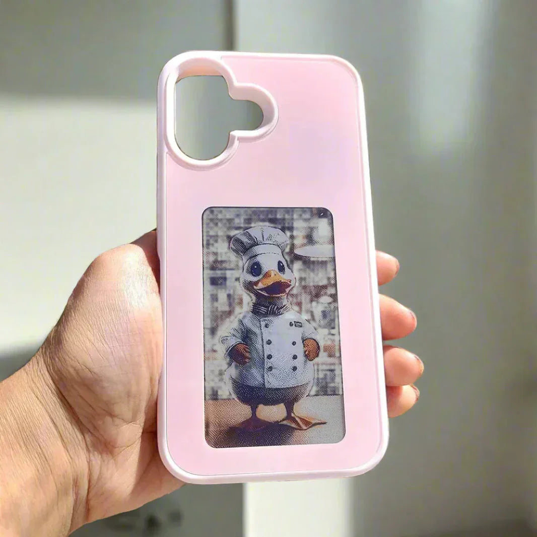 DIY E-Ink NFC Transmission PC Hard Case for iPhone 15 Pro iPhone 15 Pro pink Cases & Covers