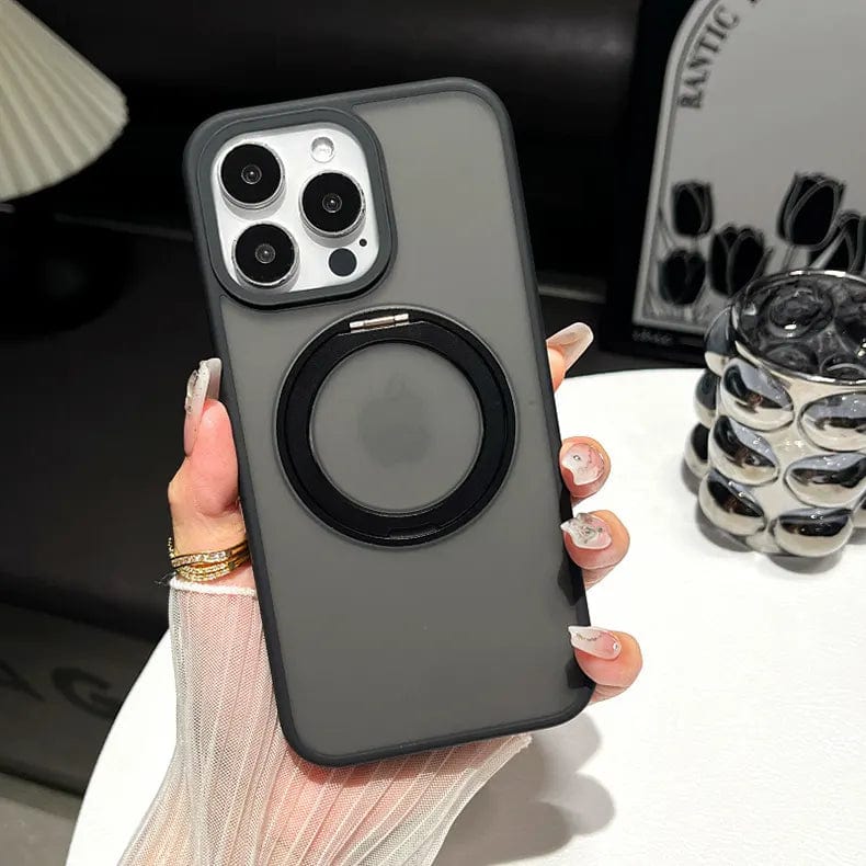 360 Degree Rotatable Magnetic Kickstand Shockproof Hard Case for iPhone 15 Pro iPhone 15 Pro Black Cases & Covers