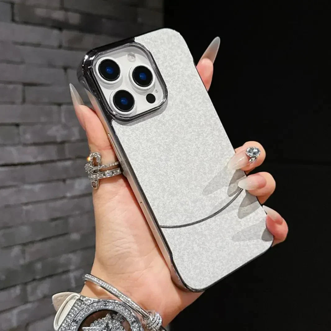 Frameless Shiny Hard Fabric Case for iPhone 14 iPhone 14 white Cases & Covers