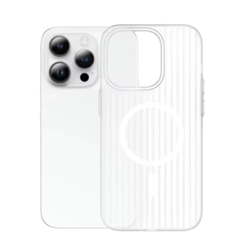 Fluted Texture Magsafe Clear Case for iPhone 14