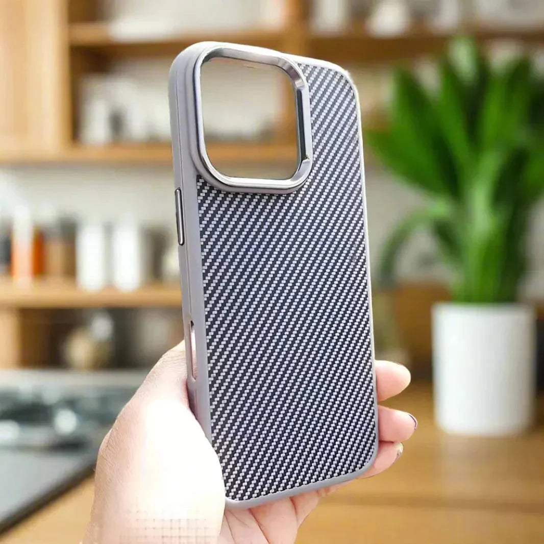 Carbon Fiber Magsafe PC Back and TPU Frame Case for iPhone 16 Plus iPhone 16 Plus gray with magsafe Cases & Covers