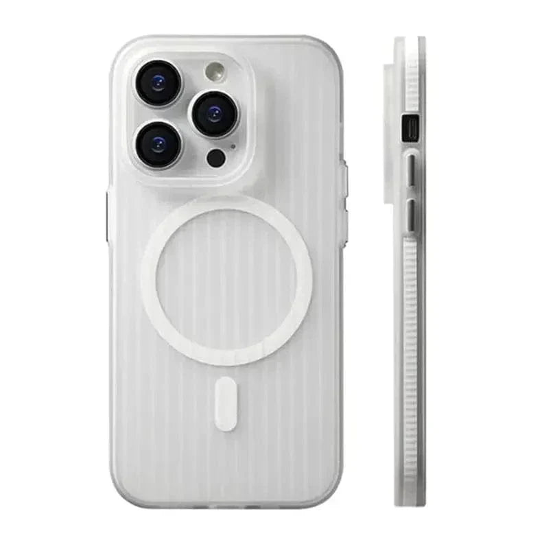 Fluted Texture Magsafe Matte Case for iPhone 15 Pro Max iPhone 15 Pro Max with magsafe white Cases & Covers