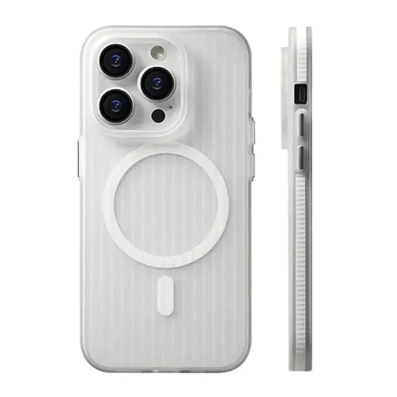 Fluted Texture Magsafe Matte Case for iPhone 15 Pro iPhone 15 Pro with magsafe white Cases & Covers