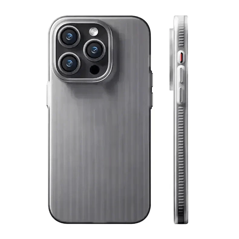 Fluted Texture Magsafe Matte Case for iPhone 15 Pro Max iPhone 15 Pro Max without magsafe smoke Cases & Covers