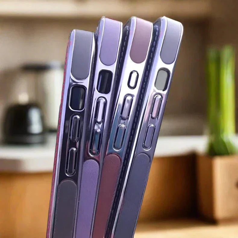 Ishock PU Leather Electroplating Chrome With Logo Cut Case for iPhone 14 Pro Max Cases & Covers