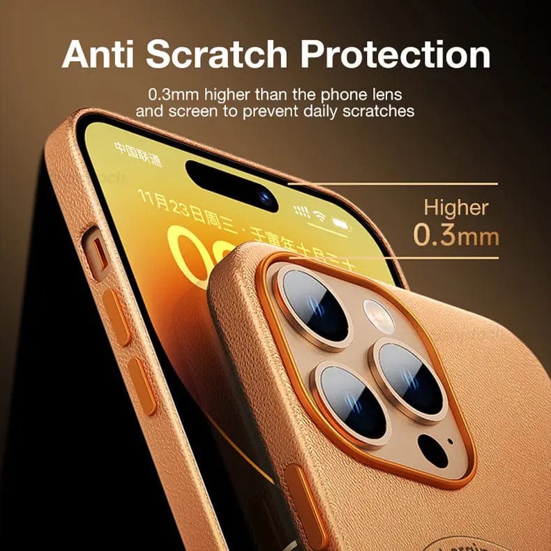 Magsafe PU Leather Magnetic Hard Case for iPhone 15 Pro Max Cases & Covers