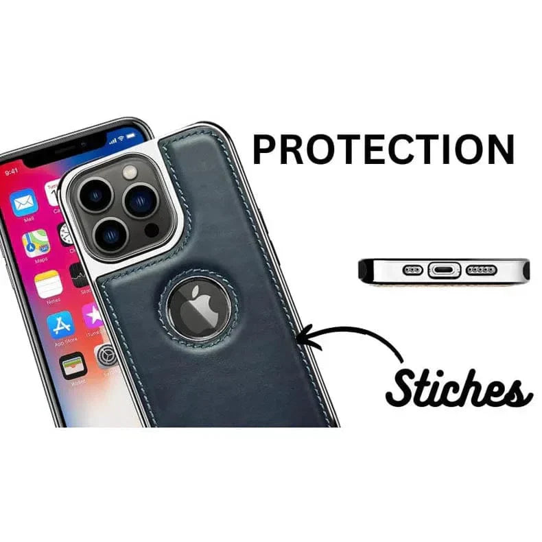 Ishock PU Leather Electroplating Chrome With Logo Cut Case for iPhone 16 Cases & Covers
