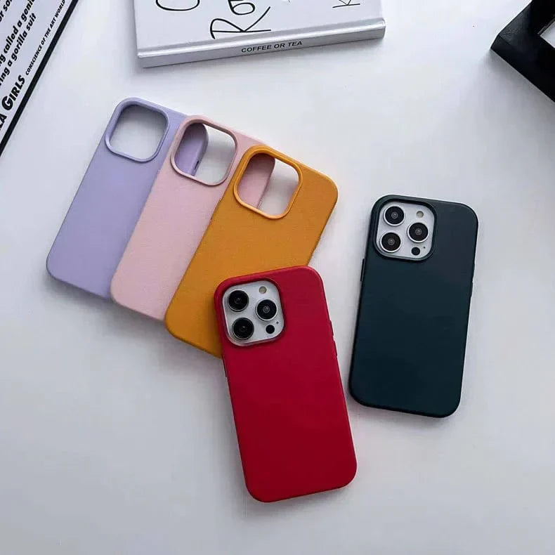 Leather Texture Magsafe Hard Case for iPhone 15 Pro Cases & Covers