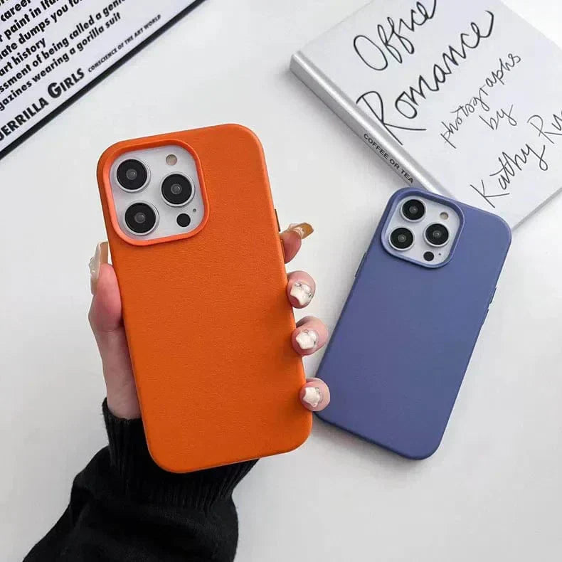 Leather Texture Magsafe Hard Case for iPhone 15 Pro Cases & Covers