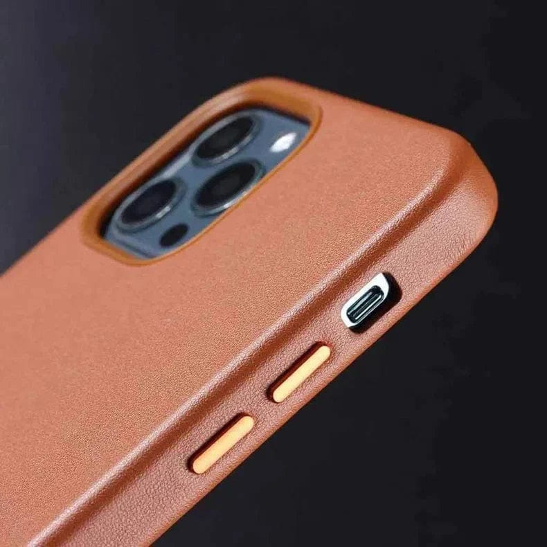 Leather Texture Magsafe Hard Case for iPhone 15 Pro Cases & Covers