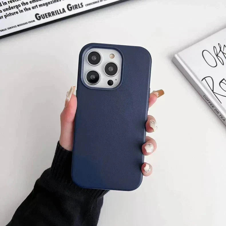Leather Texture Magsafe Hard Case for iPhone 15 Pro Cases & Covers