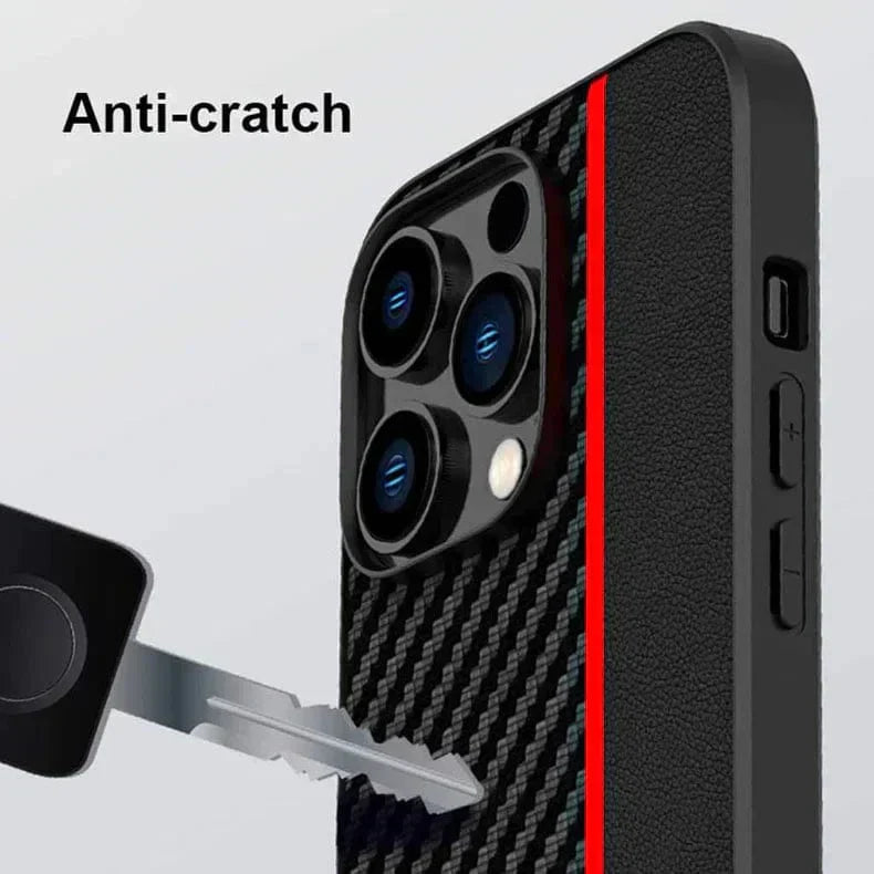 Carbon Fiber Leather Texture Case for iPhone 15 Pro Cases & Covers