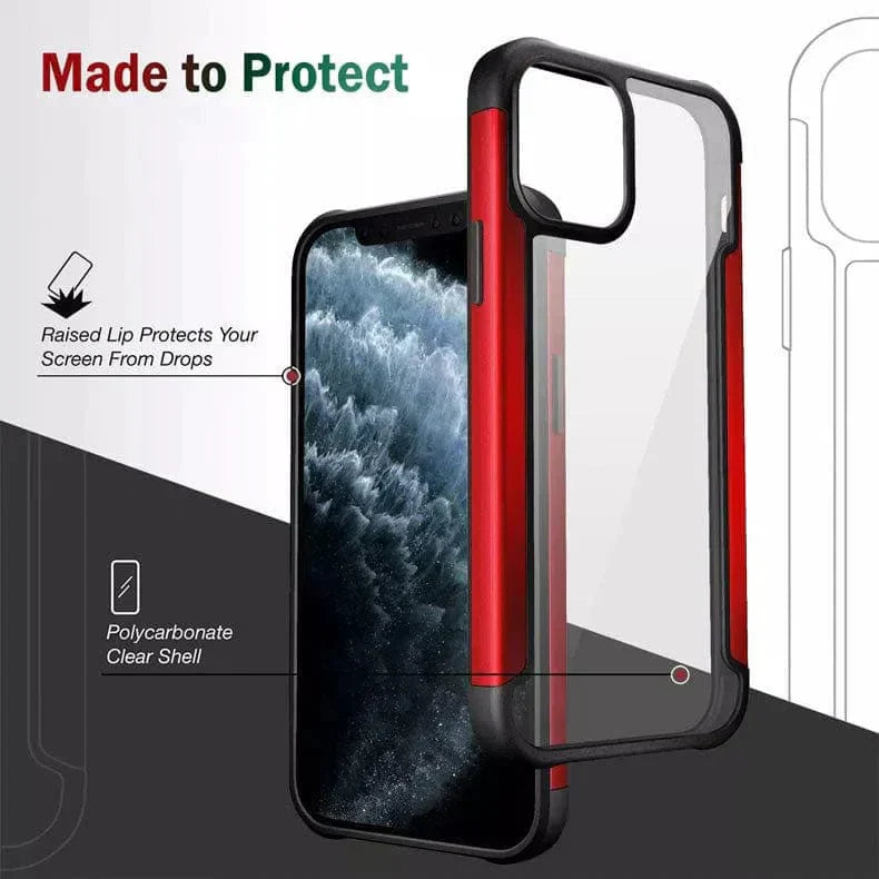 Aluminum Alloy Metal Edge Transparent Case for iPhone 14 Pro