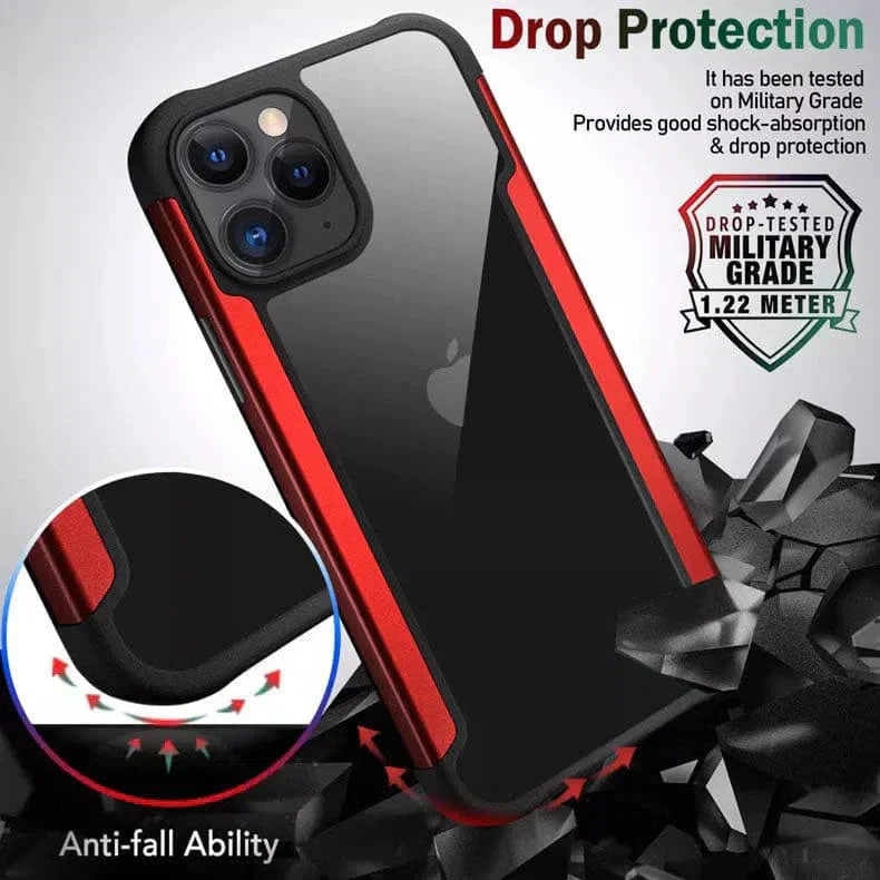 Aluminum Alloy Metal Edge Transparent Case for iPhone 14 Pro